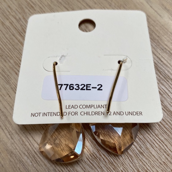 Andante Faceted Drop Earrings 💗 Champagne & Gold - Picture 11 of 11